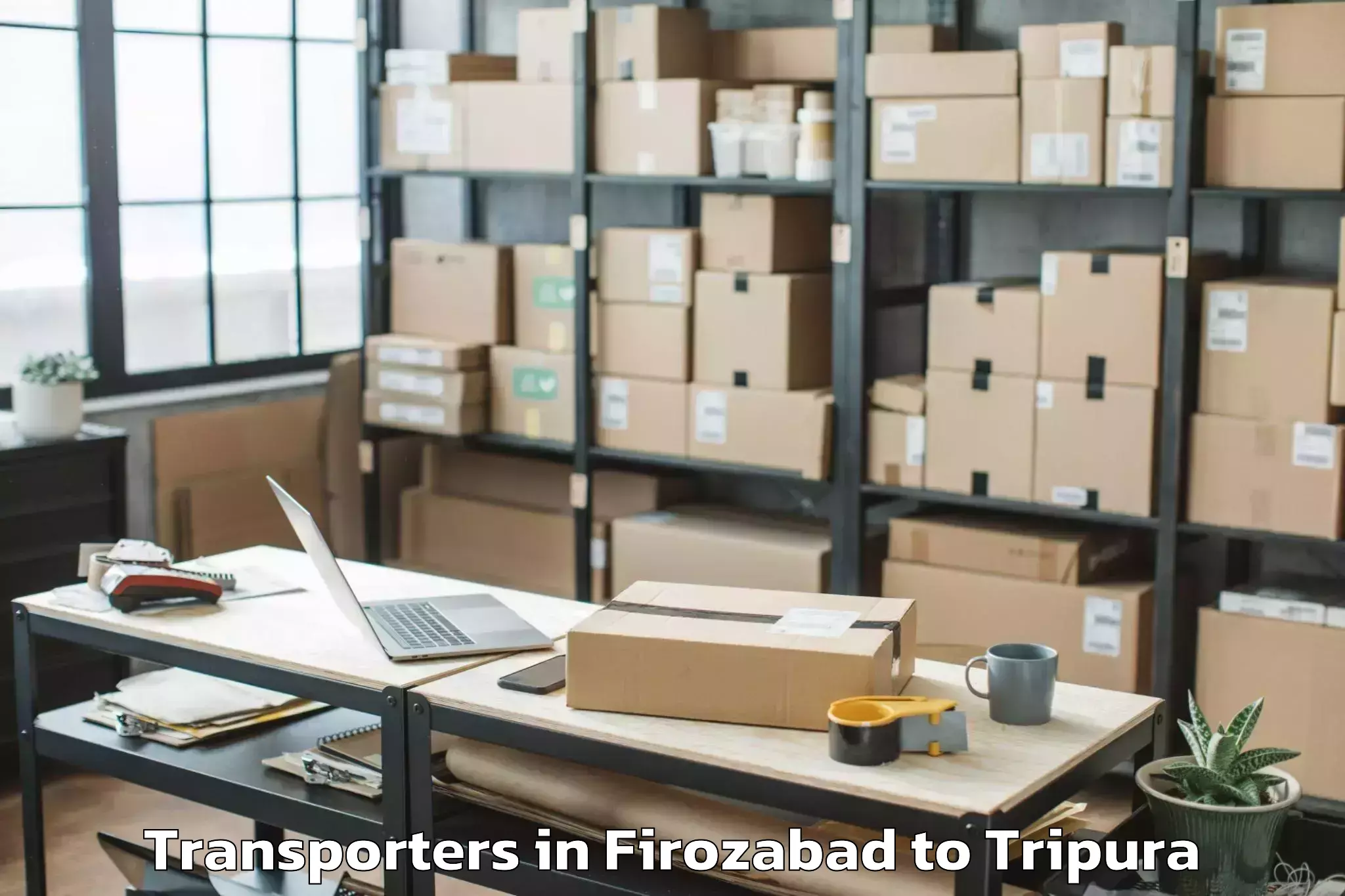 Top Firozabad to Sonamura Transporters Available